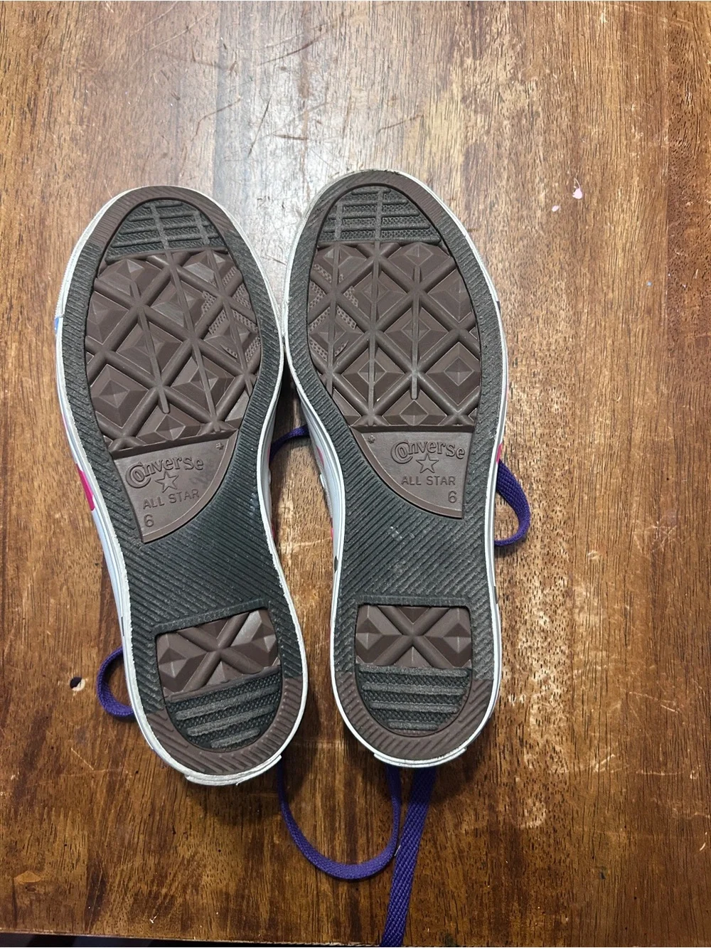 Converse Polka Dot Low Top Sneakers in Purple White and Pink